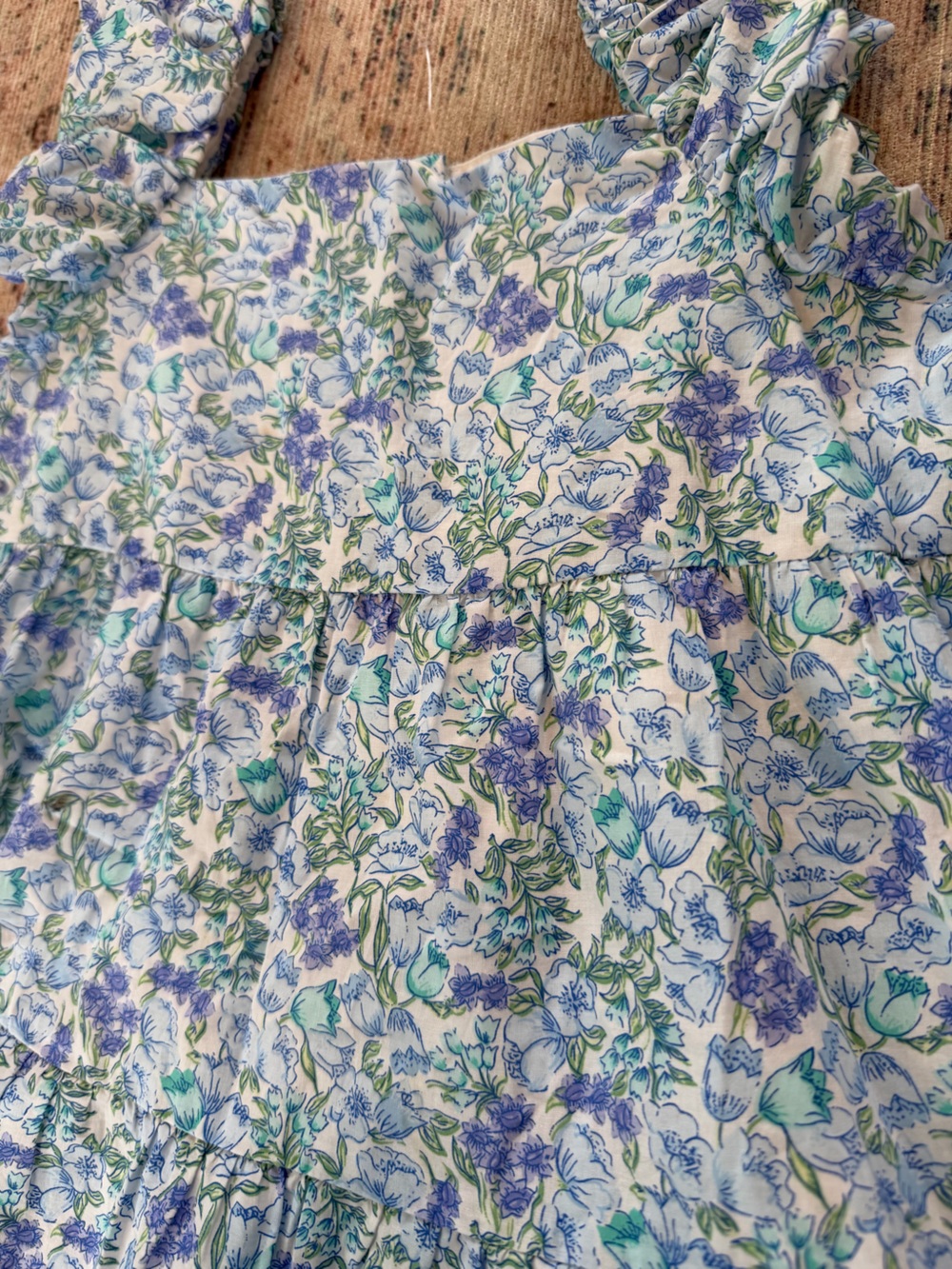 Janie and Jack Blue and Green Floral Sundress - Picture 2 of 5